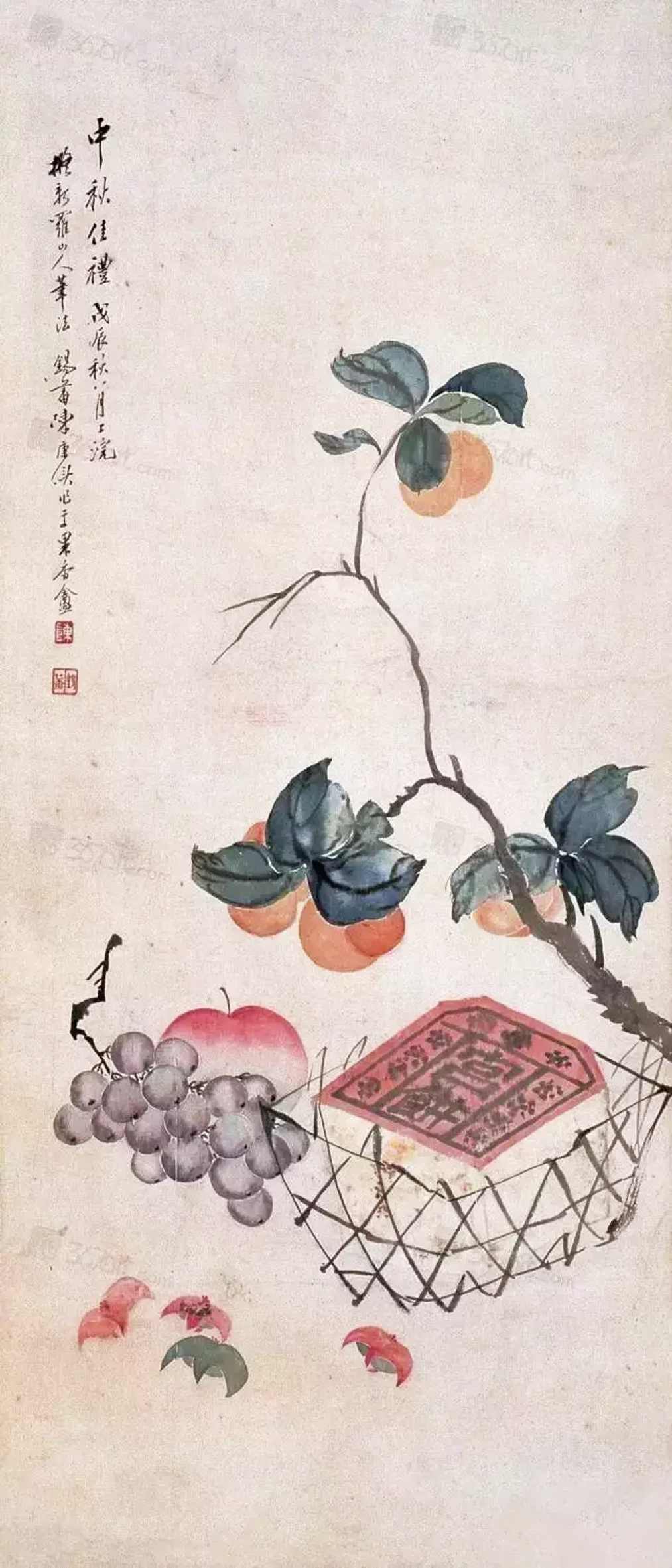 中秋佳礼(国画)清 陈康侯扬州博物馆藏