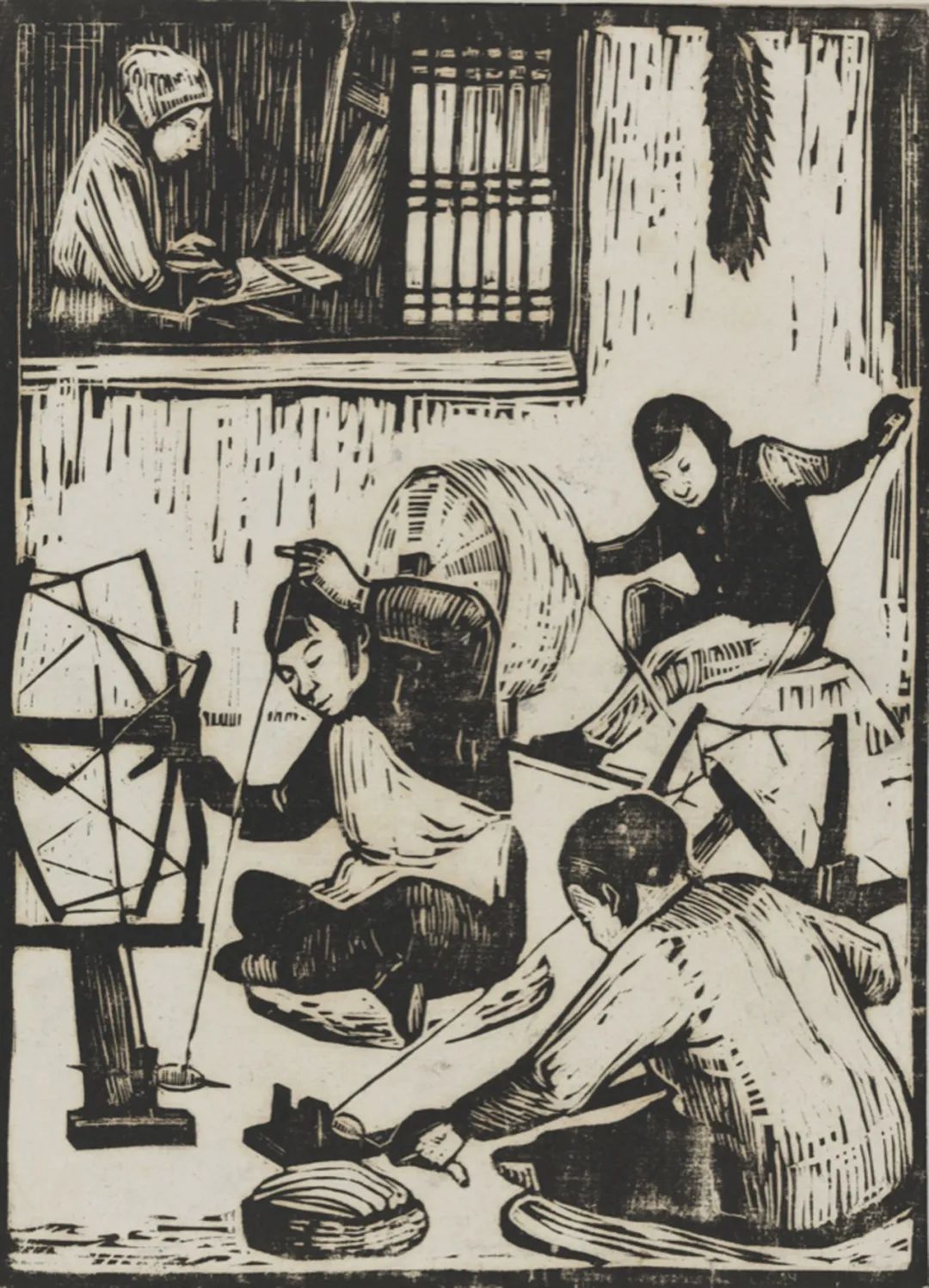 绘画劳动者劳动的场景图片