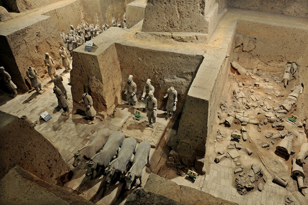 秦始皇陵兵马俑坑位于图片